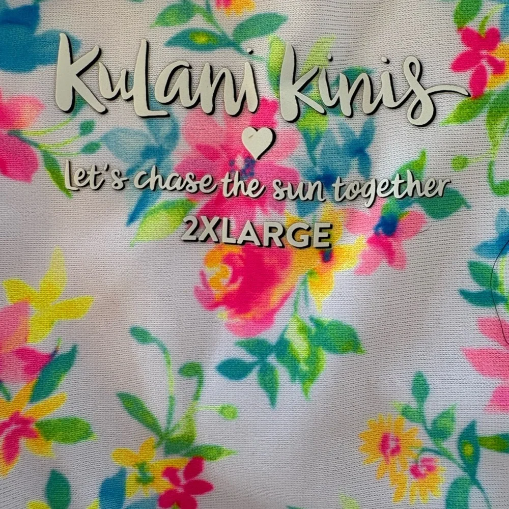 Kulani Kinis Ribbed Floral Bikini Set 2XL Scrunchie - Picture 2 of 3